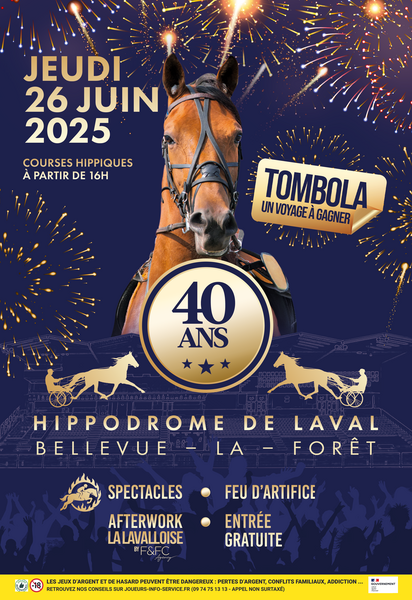 (2m) Affiche 40 Ans Hippodrome